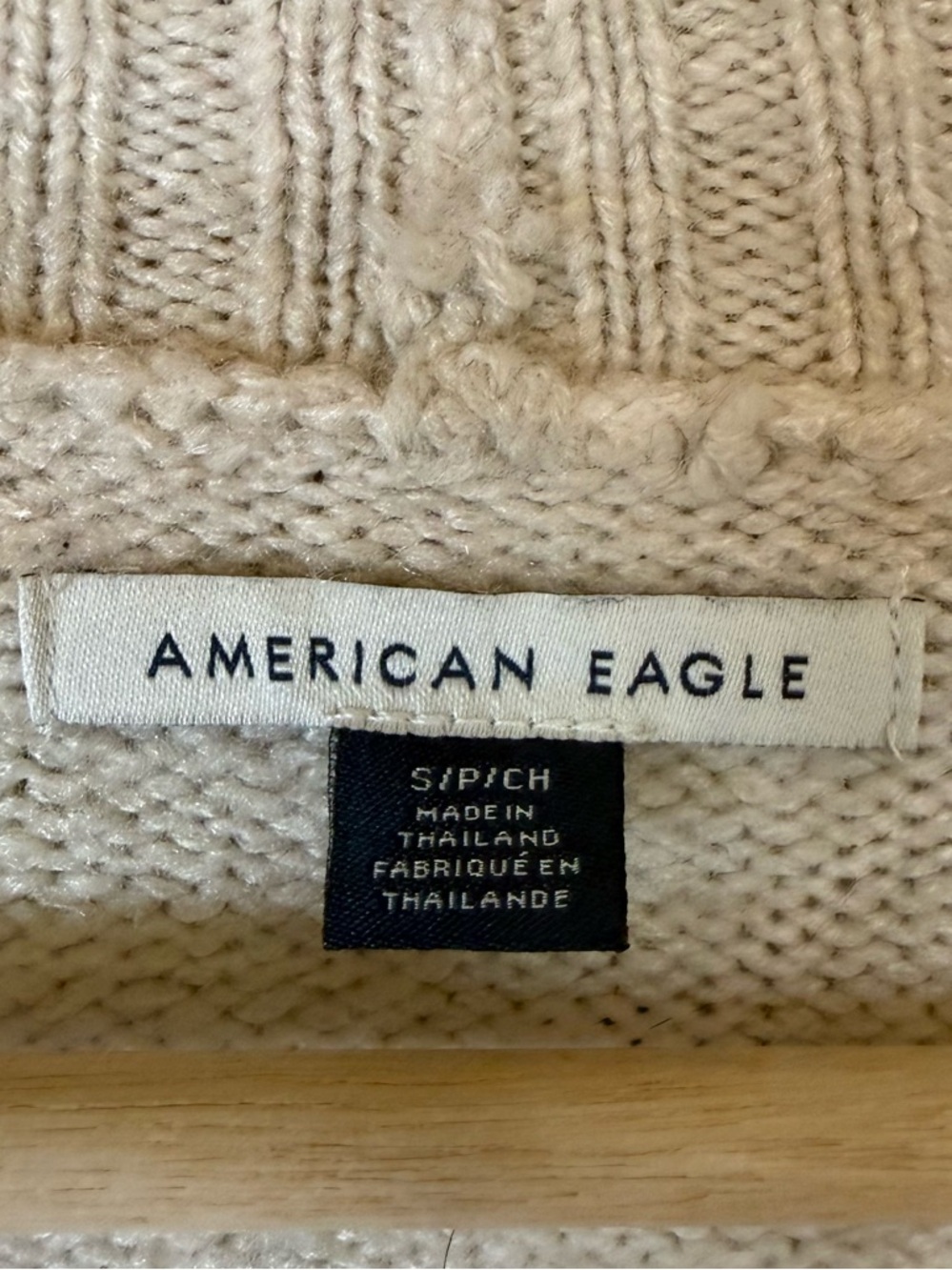 American Eagle Outfitters Cream Knit Cat Sweater Size Small - Picture 7 of 7